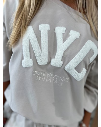 T-shirt NYC By o la la...! beżowy