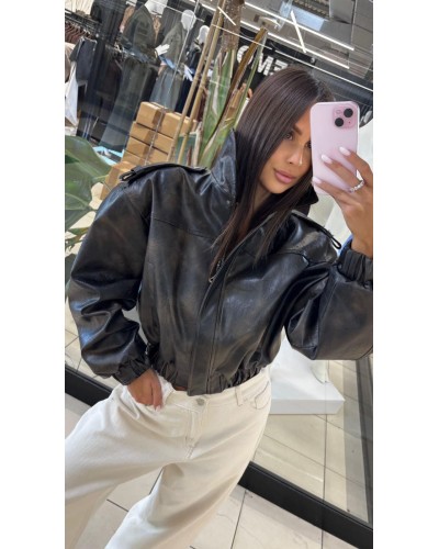 Kurtka z ekoskóry Vintage EMO czarna