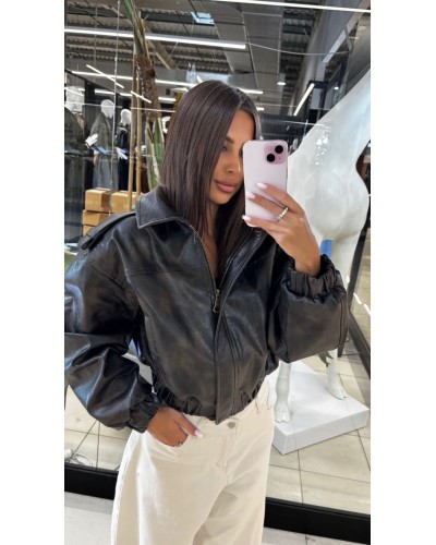 Kurtka z ekoskóry Vintage EMO czarna