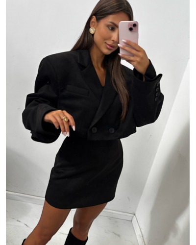 Marynarka krótka zamszowa EMO czarna