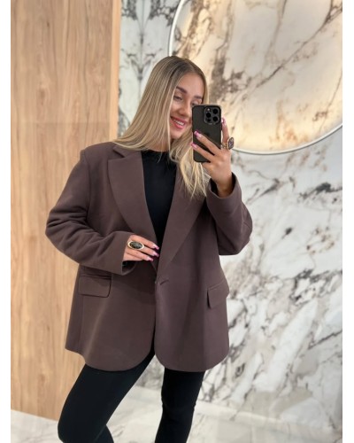 Marynarka materiałowa SLAY czekoladowa