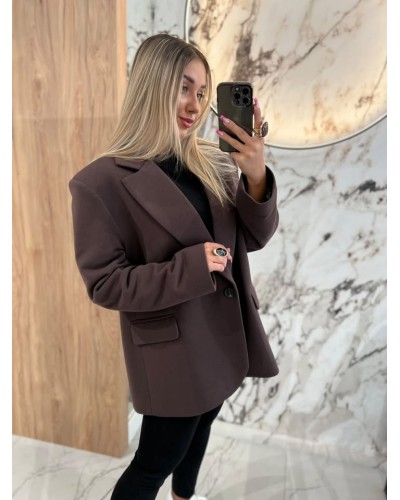 Marynarka materiałowa SLAY czekoladowa