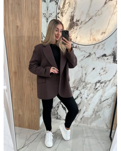 Marynarka materiałowa SLAY czekoladowa