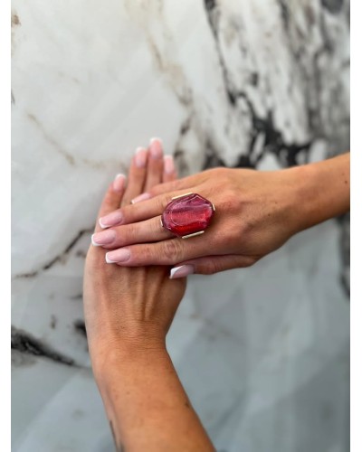 Pierścień Kair złoty z rubinem
