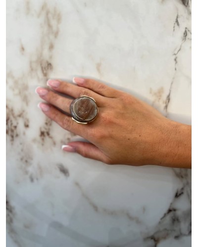 Pierścień okrągły Hawana złoty z brązem