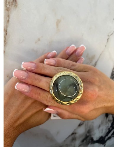 Pierścień okrągły Kioto złoty z szałwią