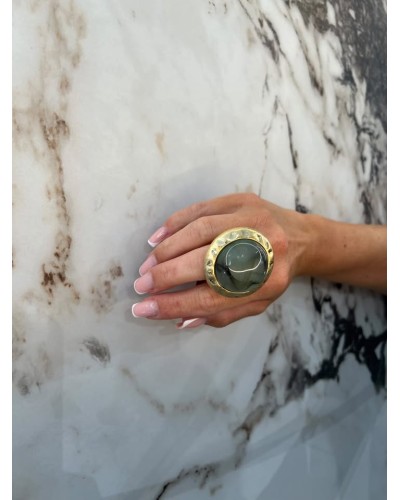 Pierścień okrągły Kioto złoty z szałwią