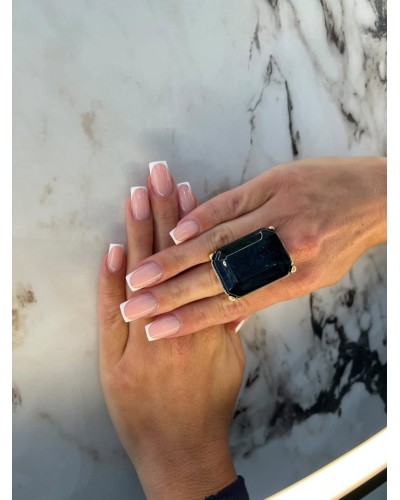 Pierścień Andaluzja złoty z czernią