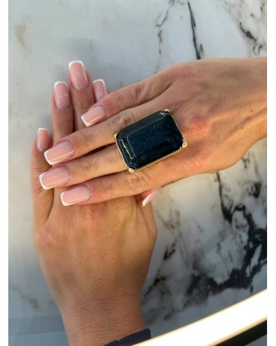 Pierścień Andaluzja złoty z czernią