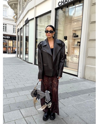 Spódnica koronkowa La Milla czekoladowa