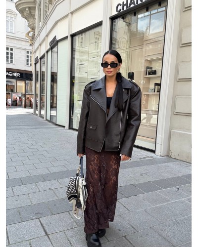 Spódnica koronkowa La Milla czekoladowa