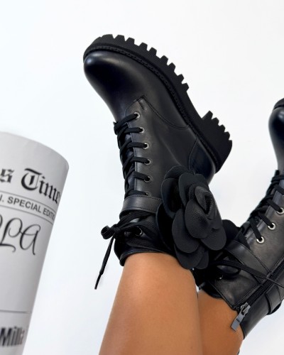 Workery z różą La Milla czarne