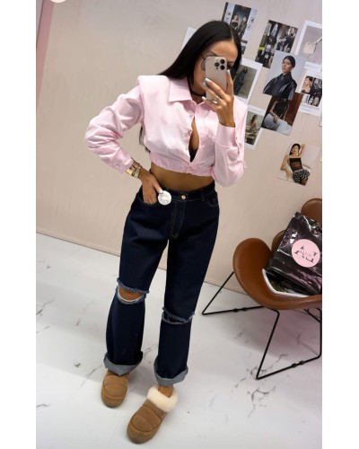 Spodnie jeansowe z dziurami La Milla ciemne