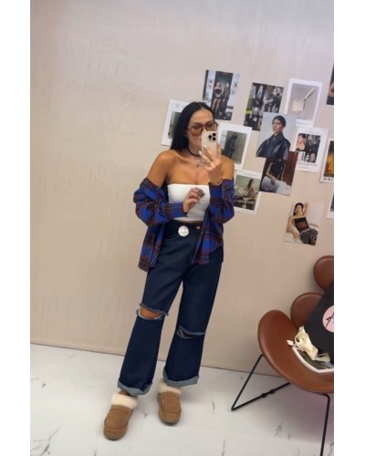 Spodnie jeansowe z dziurami La Milla ciemne