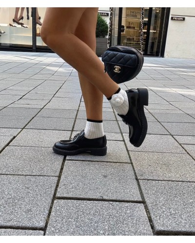 Skarpetki z różą La Milla śmietanowe z czernią