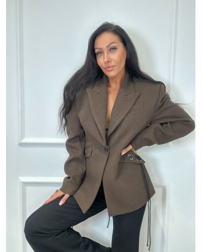 Marynarka pleciona La Milla czekoladowa