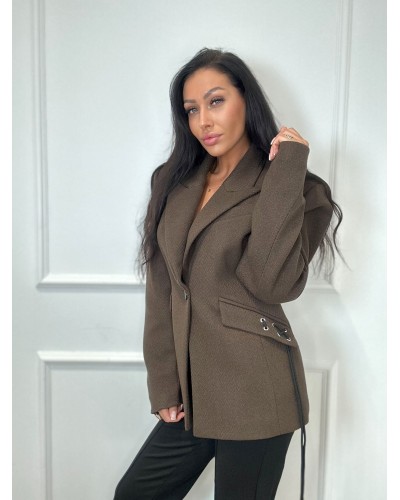 Marynarka pleciona La Milla czekoladowa