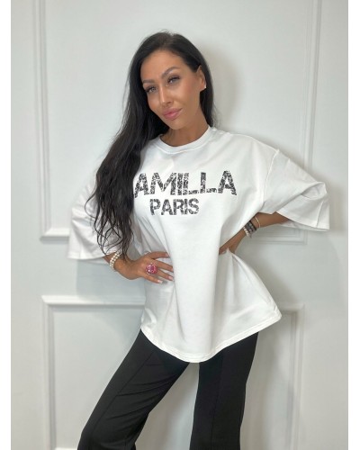 T-shirt La Milla Paris biała z czarnym
