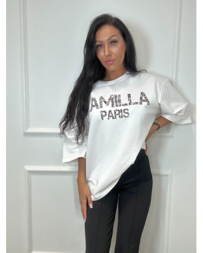 T-shirt La Milla Paris biała z czekoladą