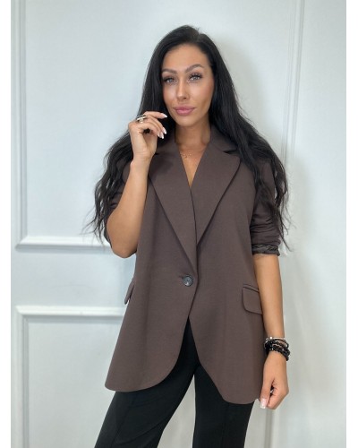 Marynarka materiałowa SLAY czekoladowa
