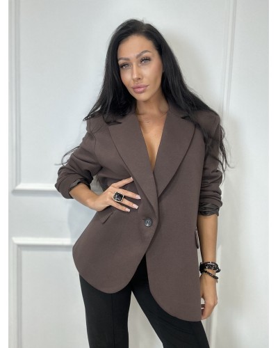 Marynarka materiałowa SLAY czekoladowa