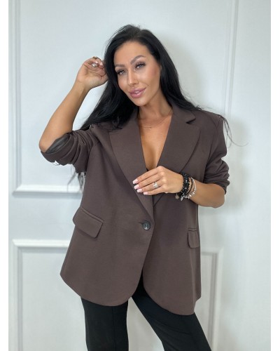 Marynarka materiałowa SLAY czekoladowa