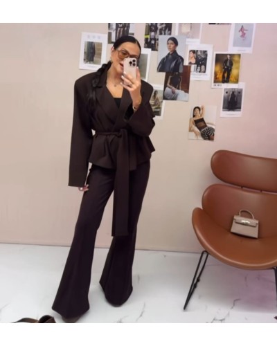 Legginsy dzwony La Milla czekoladowe