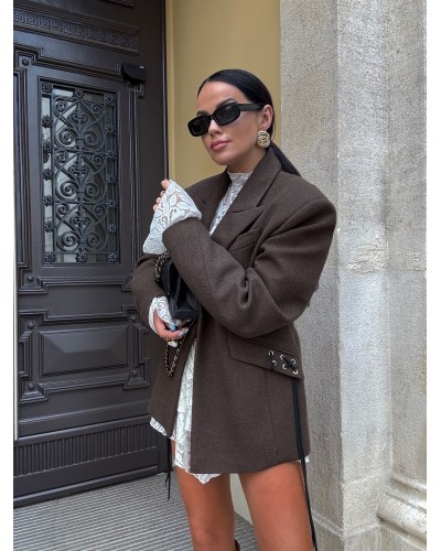 Marynarka pleciona La Milla czekoladowa