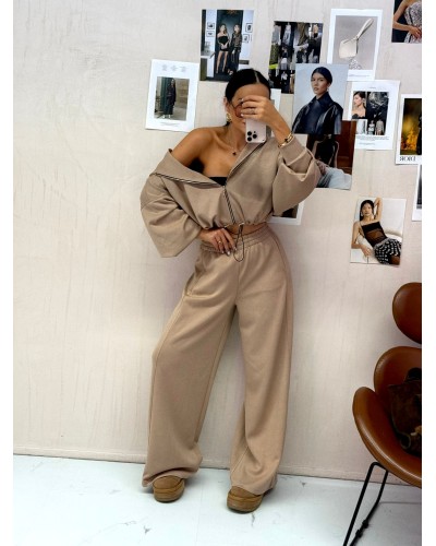 Komplet dresowy La Milla beżowy