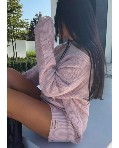 Sweter tunika La Milla pudrowy róż