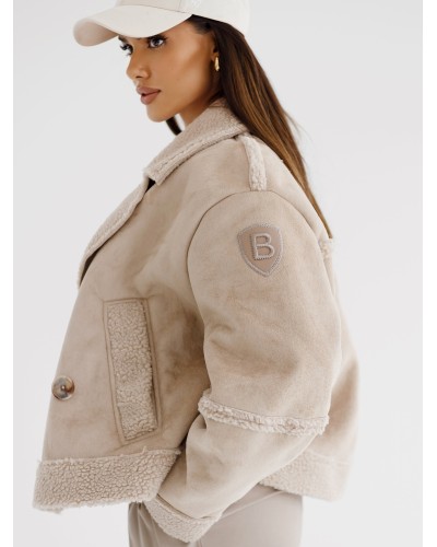 Kożuch By o la la...! beżowy