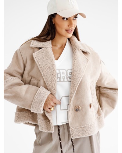 Kożuch By o la la...! beżowy