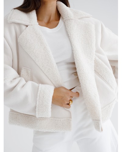 Kożuch By o la la...! śmietankowy