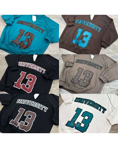 Bluza University 13 By o la la...! petrol z chocomuss