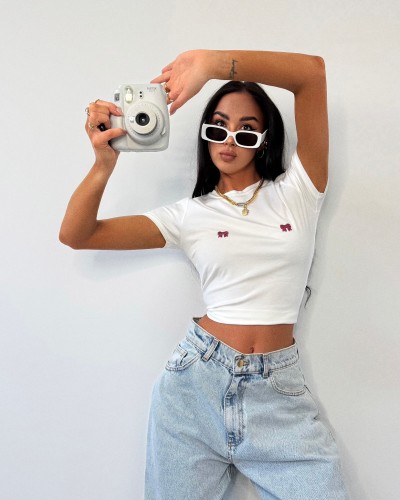 T-shirt kokardki La Milla biały