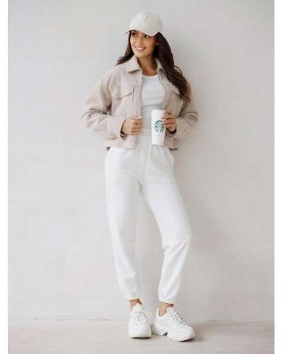 Kurtka pudełkowa z bukli By o la la...! beżowa