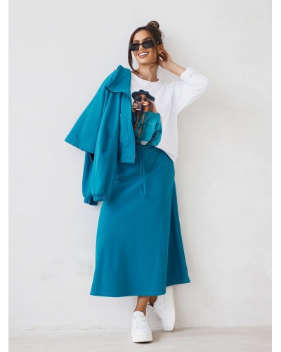 Spódnica dresowa By o la la...! petrol