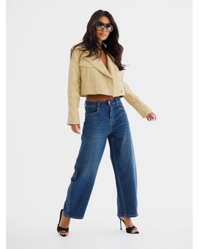 Kurtka z ekoskóry By o la la...! ciepły beż