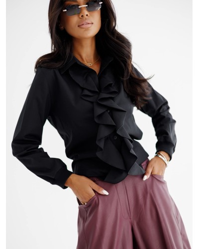 Koszula z żabotem By o la la...! czarna