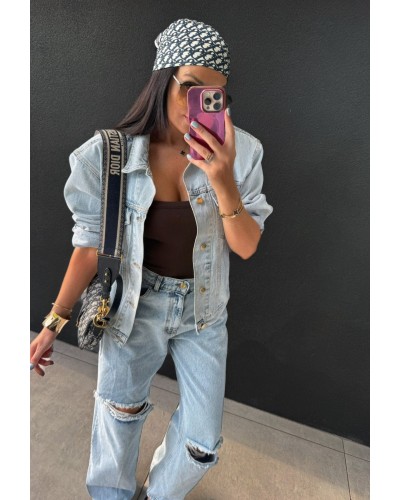 Spodnie jeansowe z dziurami La Milla jasne