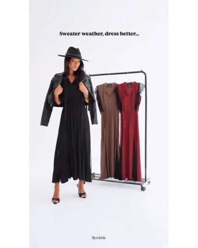 Sukienka FLORENCJA z koronką By o la la...! czarna