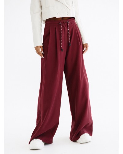 Spodnie szwedy z troczkami By o la la...! merlot
