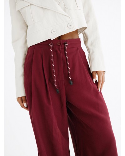 Spodnie szwedy z troczkami By o la la...! merlot