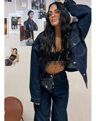 Katana jeansowa z poduszkami La Milla ciemna