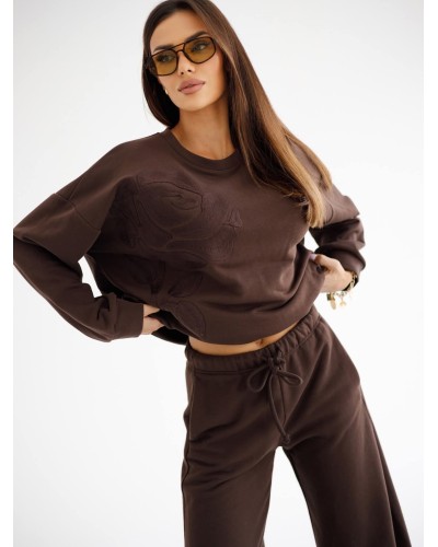 Bluza z haftowaną różą By o la la..! chocomuss