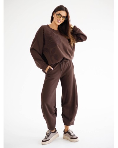 Bluza z haftowaną różą By o la la..! chocomuss