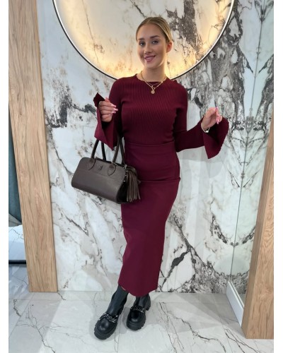 Spódnica ołówkowa midi By o la la...! merlot