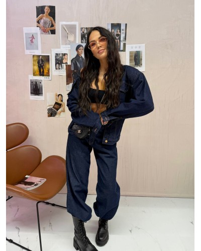 Katana jeansowa z poduszkami La Milla ciemna