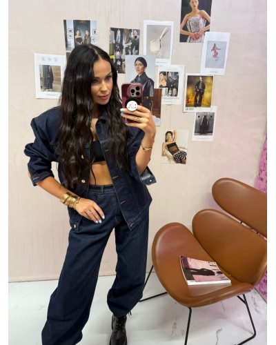 Katana jeansowa z poduszkami La Milla ciemna