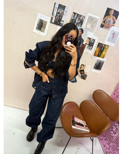 Katana jeansowa z poduszkami La Milla ciemna